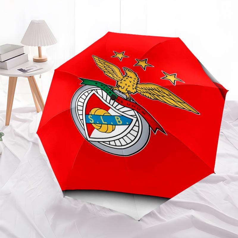 Printed Sport Lisboa e Benfica Printed Folding Umbrella,Outdoor,Leisure,And Travel Umbrella,Durable Umbrella Fabric,Birthday And Holiday Gift