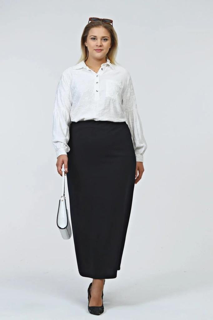 Women's Style Big Size Skirt Large Size Ottoman Steel Pencil Skirt Winter Knitted Fabric