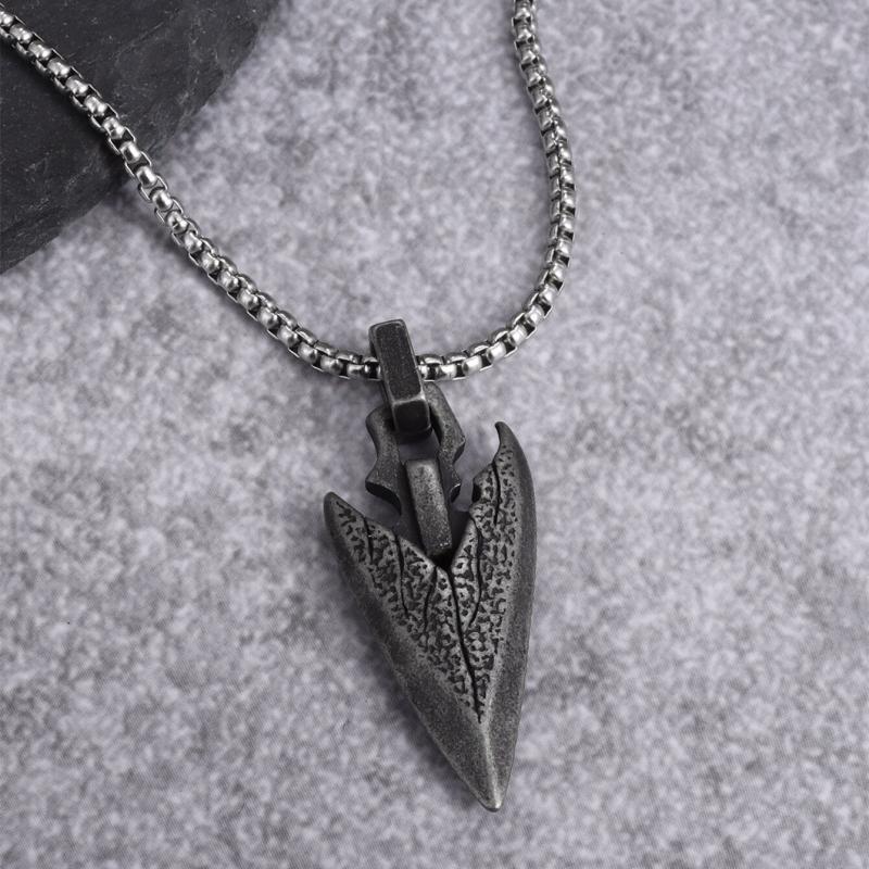 Retro Nordic Mythology Pirate Celtic Weapon Spearhead Pendant Necklace Charm Men\\'s Hip Hop Cool Trend Jewelry Gift