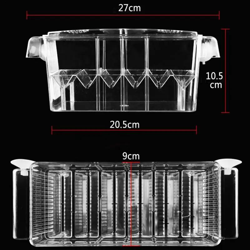 Acrylic Double-Deck Clear Fish Breeding Isolation Box Hatchery Divider for Shrimp Clownfish Aggressive Fish Injured