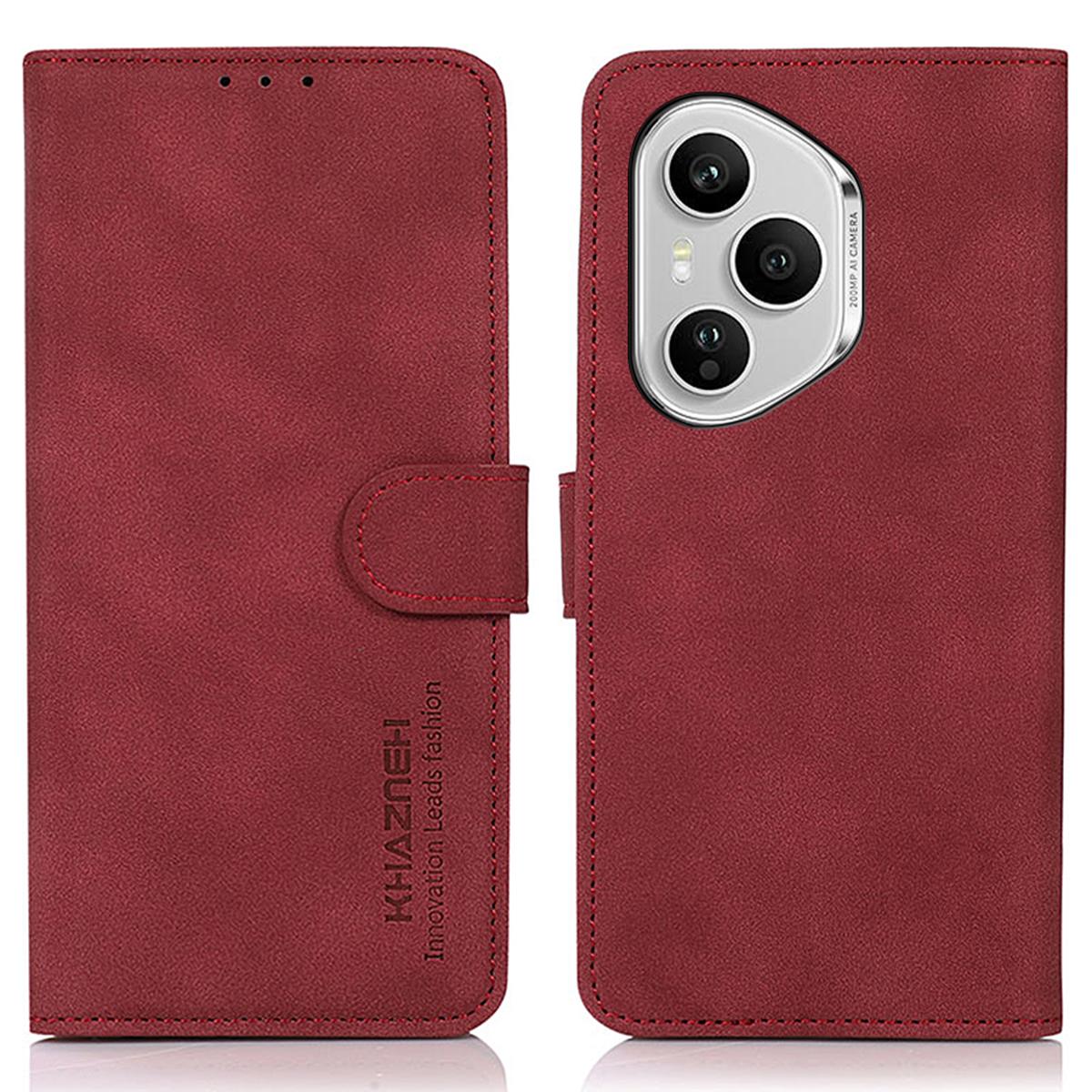 

KHAZNEH For Honor 400 Pro 5G (Global) Case PU Leather Wallet Stand Phone Cover Red