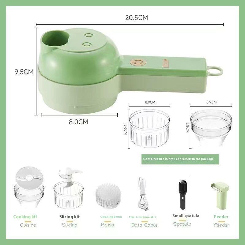 Multifunctional Vegetable Cutter, Chopping Chili Rings, Scallion, Cutting Ginger and Garlic Slices, Vegetable Cutter, Electric Garlic Puree Artifact