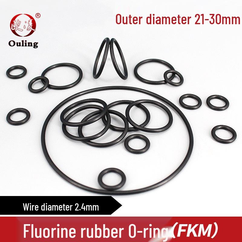 

Black Fluororubber O-ring OD 21-30mm x 2.4mm, Temperature Resistant OD 21*2.4mm (5 pcs)