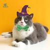 With Bell Halloween Cat Collar Adjustable Removable Pumpkin Puppy Necklace with Bell Bowknot Bats/Pumpkin/Skeleton Head/Spider