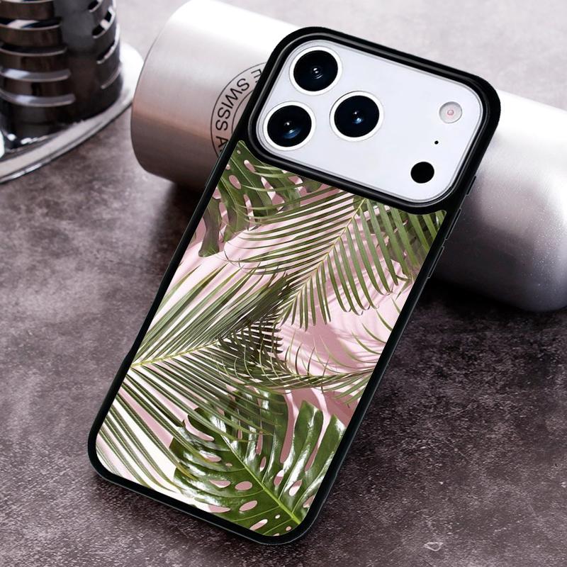 Monstera Flower Tropical Green Leaves Phone Case for iPhone 17 16 15 Pro Max Air 14 13 12 11 Plus Shockproof Capa Cover