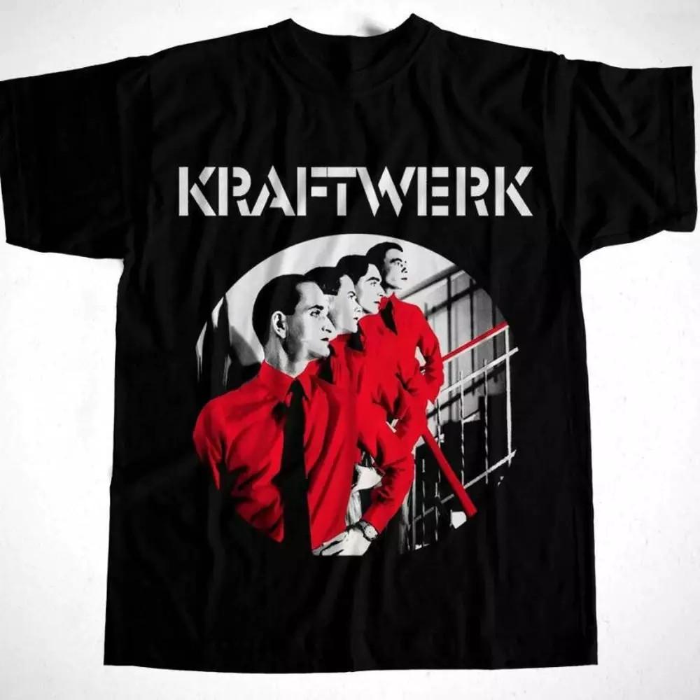 Винтаж The Man-Machine Kraftwerk Группа Хлопок Черный Все Размеры Футболка Для Мужчин BL414 Унисекс Футболка L