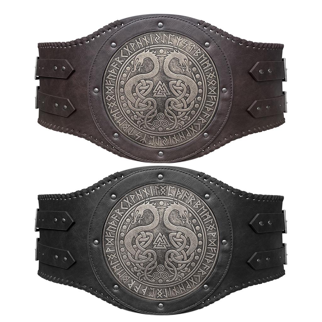 Embossing Pattern Medieval PU Belt for Cosplay Party Adjustable Corset  Costume Waist Belt Theme Party Belt