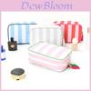 Modern Simple Travel Makeup Bag With Striped Tassels For Portable Cosmetic Storage