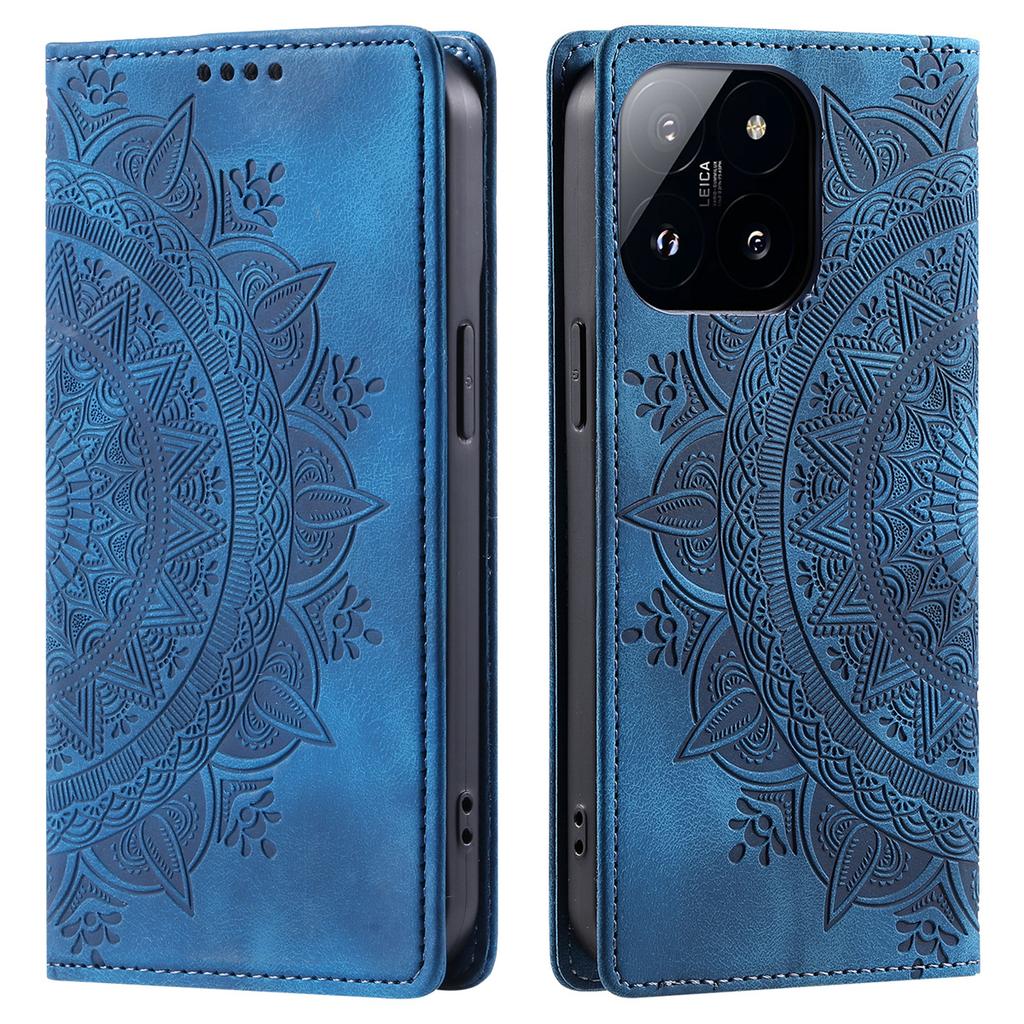 Styl-010 Etui dla Xiaomi 14 Wytłaczane Magnetyczne Samozamykające Skórzane Etui na Telefon z Portfelem