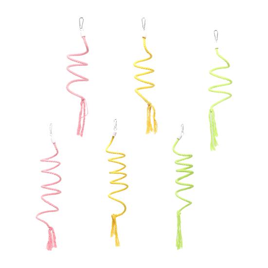 Parrot Climbing Toy Spiral Shape Bite Resistant Bright Color Tassel Design Wear-Resistant Relieve Stress