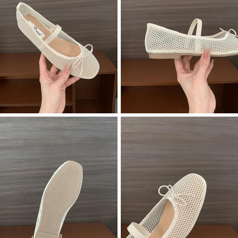 Fashion 2025 New Fashion Butterfly-Knot Women Mary Janes Flats Lolita Shoes Female Mesh Breathable Footwear Ladies Flats With Shoes