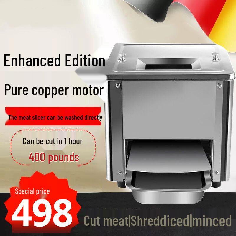 

Electric Stainless Steel Dual-Blade Automatic Meat Slicer & Shredder for Home Use