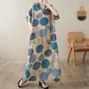 Summer Plus Size Loose Fit Vacation V-Neck Short Sleeve Maxi Dress Women Beach