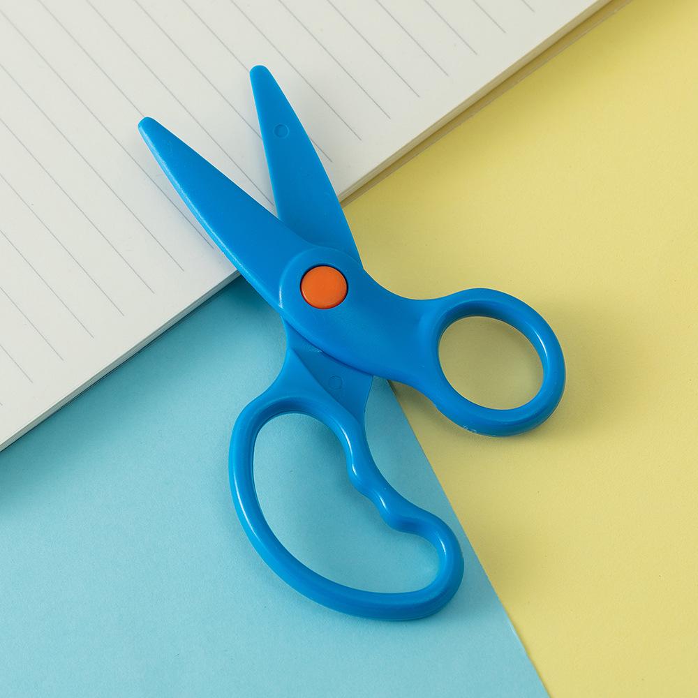 Children's Anti-Pinch Safety Scissors for Toddlers - Plastic Handicraft Scissors with Elastic Handles for Elementary School Students