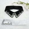 Abnehmbarer Strass-Farbkragen, exquisiter äußerer Zierkragen für Damen, Hemdkragen
