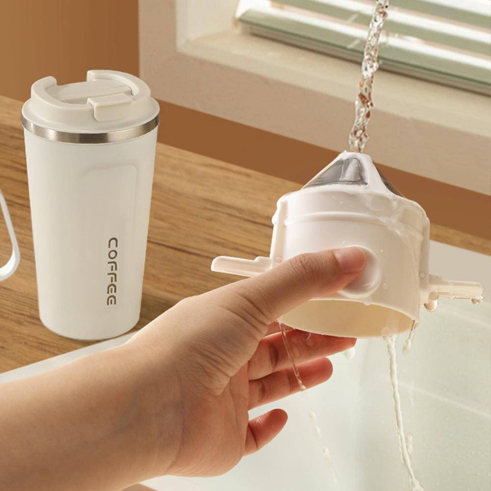 380ml/500ml Coffee Mug 304 Stainless Steel Direct Drinking Water Bottle Leakproof Hot and Cold Thermal Kettle for Travel Sports