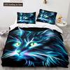 3D Animal Cat Quilt Cover 3D Large Printed Double Size Quilt Cover Bedding Set Single Set