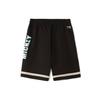 Li Ning Collaboration Sports Fashion Series Letter Print Loose Short Sweatpants Men Bottoms Black AKSR205-1