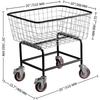 SucceBuy Commercial Wire Laundry Cart Laundry Basket 2.5/4.5 Bushel Heavy Duty with 4Inch Wheels for Home Bathroom Laundry Rooms