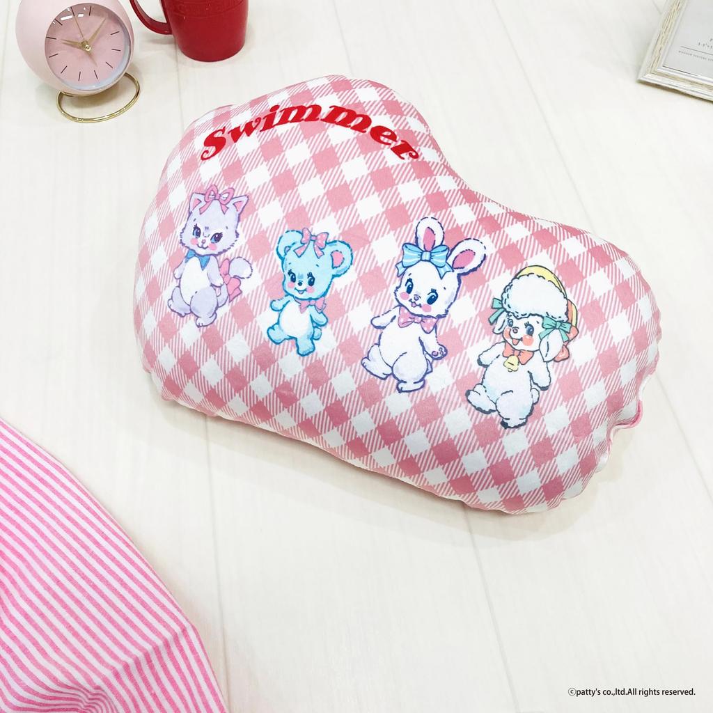 MORIPiLO Swimmer Body Pillow Soft and Soft To the Plush Nap Gingham Morishita Makura (Soft Die-Cut Cushion) Touch, Toy, Pillow, Check, Pink,