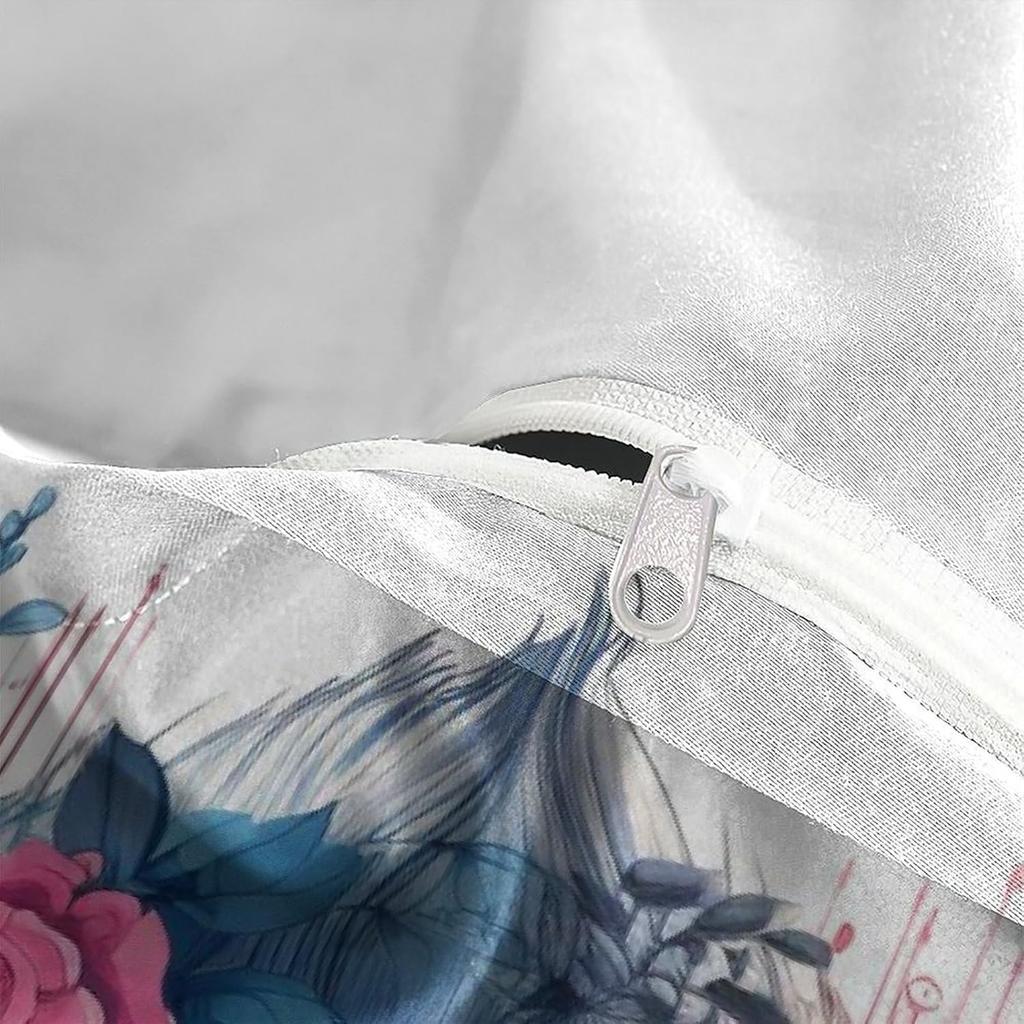 3D Printed Wolf Element Fashionable Down Duvet Cover, Ultra-fine Fiber Bedding Set, Children's and Adult Zipper Down Duvet Cover