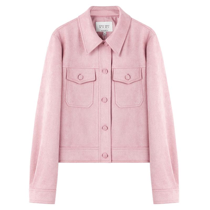 Women s Faux Suede Maillard Style Short Jacket M