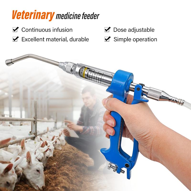 Verterinary Continuous Medicine Feeding Syringe for Gun Cow Pig Goat for Livestock Medicine Drenching Gun 5/10/20/30ml