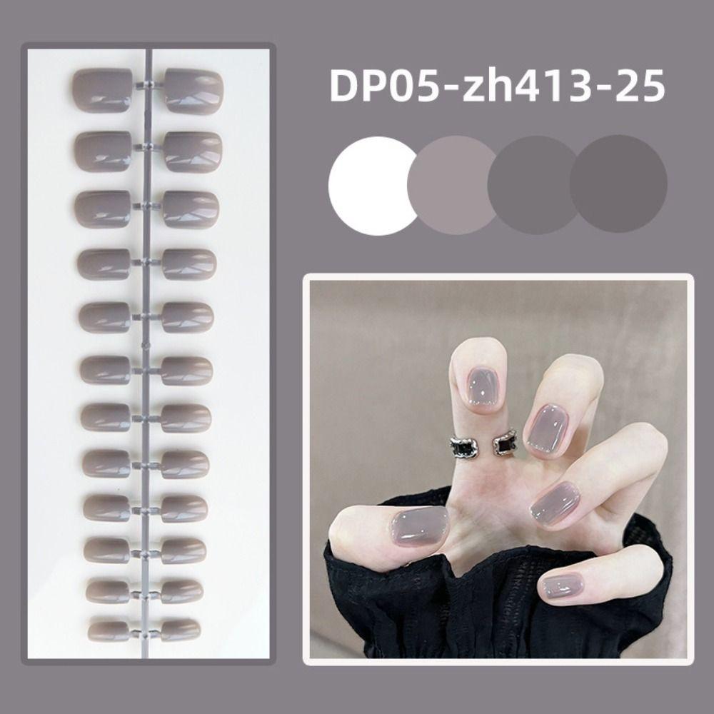 24pcs Detachable Glossy Wearable Fake Nails Full Cover Press Wearable False Nails Nail Tips Women