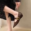 Pointed Mary Jane Single Shoes Women's Spring New Fashion Retro Shallow Mouth Thick Heel Small Leather Shoes