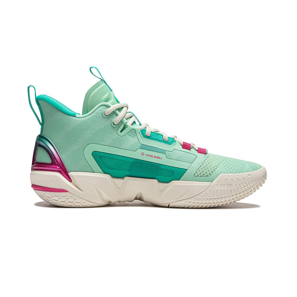 Li Ning Fan Wu 4 Weichu Youcai Basketbalové boty Pánské Tenisky Zelená Fialová ABFU015-4