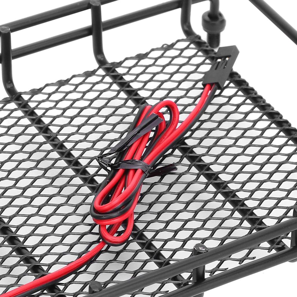 Metalowy Bagażnik Dachowy z LED do Samochodów RC, Solidna Konstrukcja, Oszczędność Miejsca, Łatwy Montaż dla Modeli Samochodów RC MN D90 99S