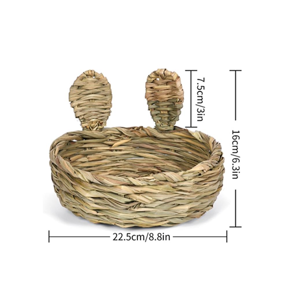 Rabbit Grass Bed Chewing Straw Hamster Nest Pet Hay Bed for Small Animal Bunny Guinea Pigs Chinchilla Sleeping Bed Pet Supplies