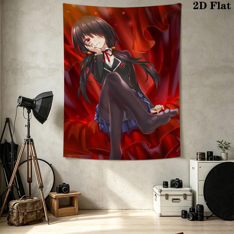 Kurumi Wall Tapestry Aesthetic Wall Hanging Printed Fabric Blanket Decorative Tapestries For Bedroom Living Room Home Decor
