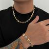Diamond Necklace Men's Hip Hop Retro Super Shiny Clavicle Chain Easiest for Match Bracelet