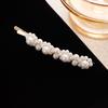 Pearl Flower Hairpin Advanced Korean Handmade Bangs One-Word Clip Girl Side Clip Hairpin Hair Accessories