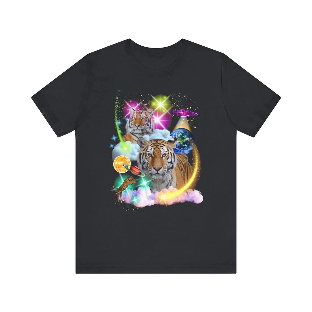 Cosmic Tigers Space Galaxy UFO Earth Planet T-Shirt