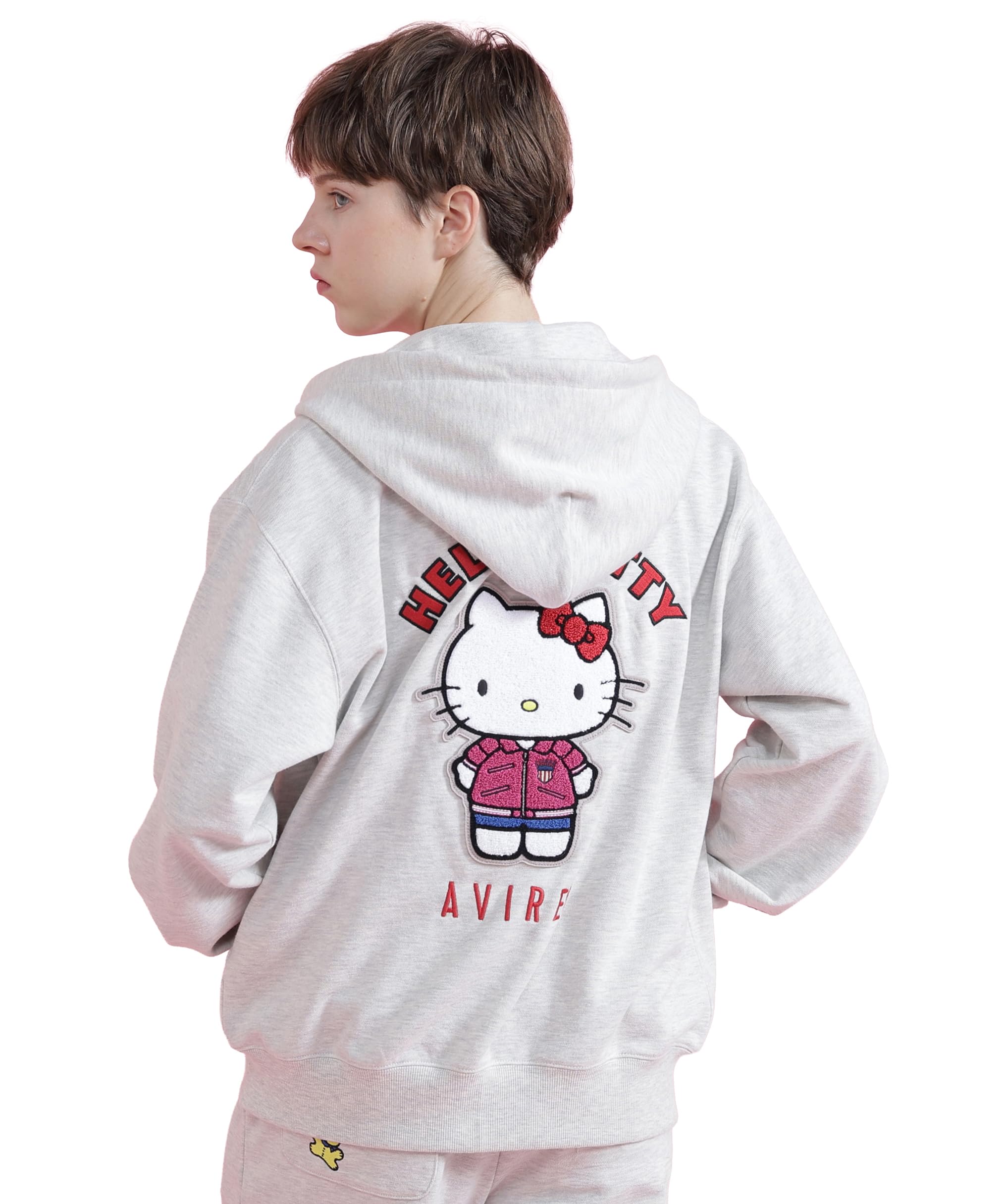AVIREX Hello Kitty HOODIE Women s S 446 Oatmeal 783-6131604