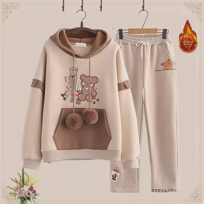 Mädchen Kapuzenpullover und Dicke Hose Set - Gemütlich und Stilvoll für Herbst/Winter