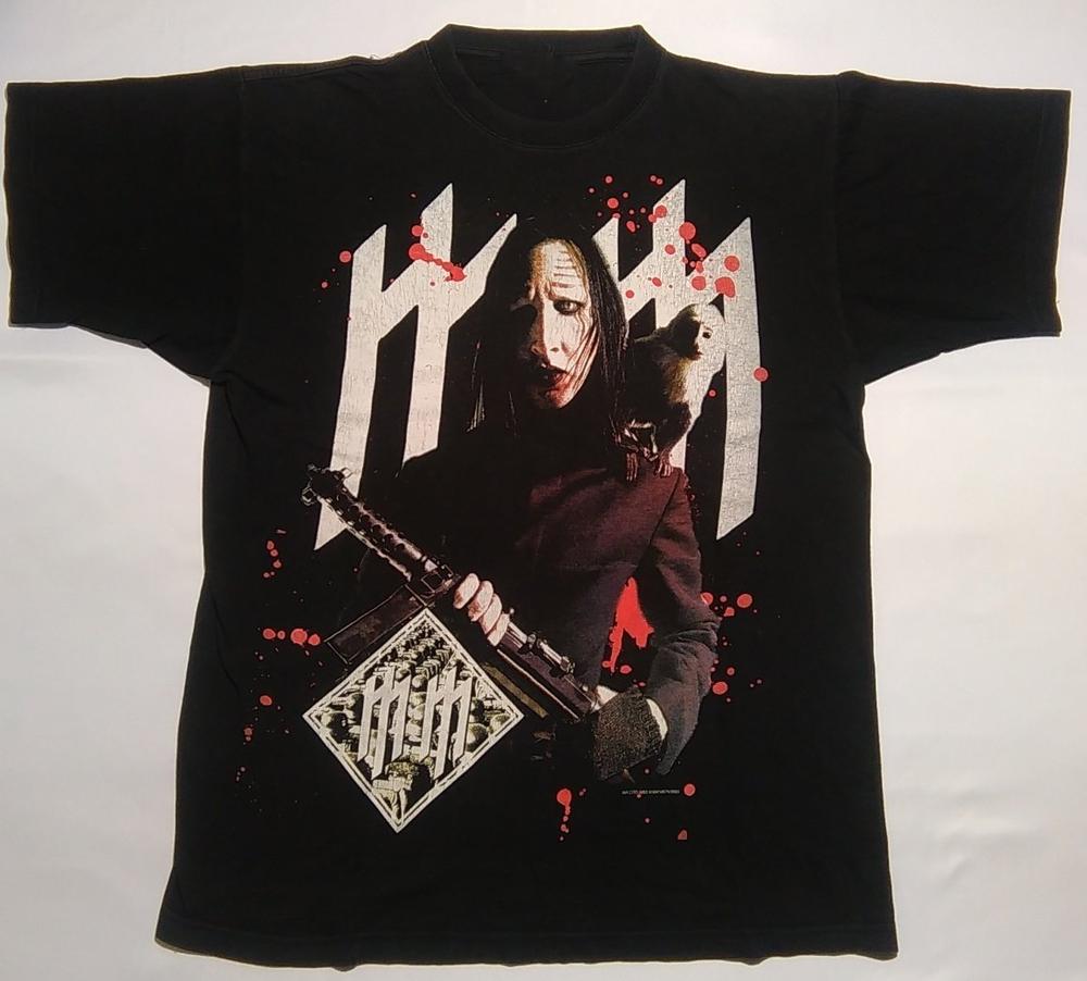

Черная футболка унисекс Vintage Styles Marilyn Manson Gun
