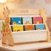 2 Tier Baby Bookshelf Double Sided Storage Montessori Wood Book Rack for Baby Nursery Room Playroom Classroom and Bedroom Decor
