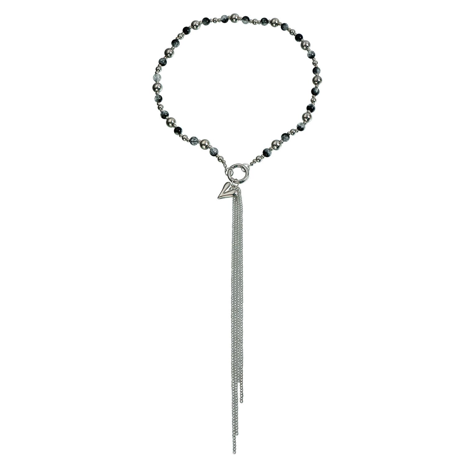 

Spice Girl Style Love Necklace Street Shoot Long Tassel Street Shoot ins Splicing Wind Necklace