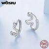 WOSTU 925 Sterling Silver Snake Huggies Earrings For Women Hypoallergenic Cubic Zirconia Hoop Earring Party Night Out Gift