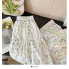 Womens Elegant Floral Print Tiered Maxi Skirt