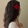 1pcs Retro Red Pink Rose Flower Hairpi Duckbill Clip Flower Brooch Women Hair Accessories Fashion Hair Clips Photo Props