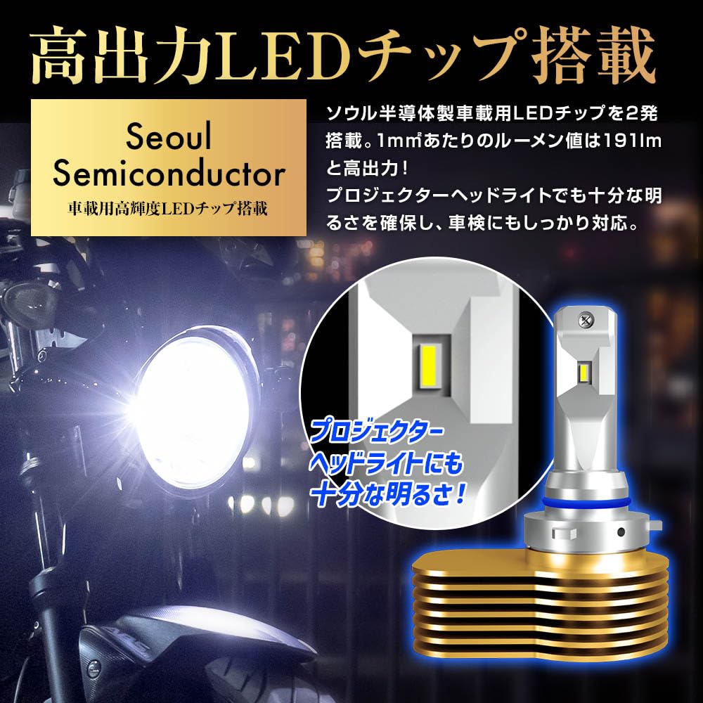 Sphere Light Rizing3 LED Headlight for Motorcycles, Made In Japan, H9/H11, 6000K, 3000 Lumens,