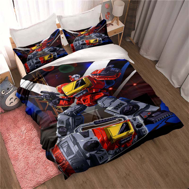 

3D Mobile Suit Gundam anime-themed comfortable bedding set, including duvet cover, pillowcases, and children s set. 135X200cm