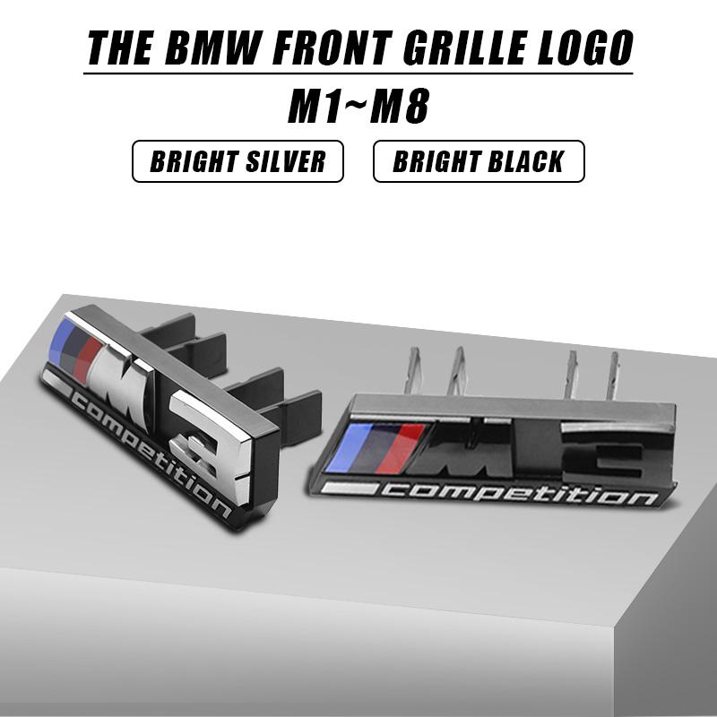 ABS Car Styling Front Grille Emblem Stickers Accessories For BMW M Power Thunder M1 M2 M3 M4 M5 M6 M7 M8 F48 G01 E84 F30 G11 G07