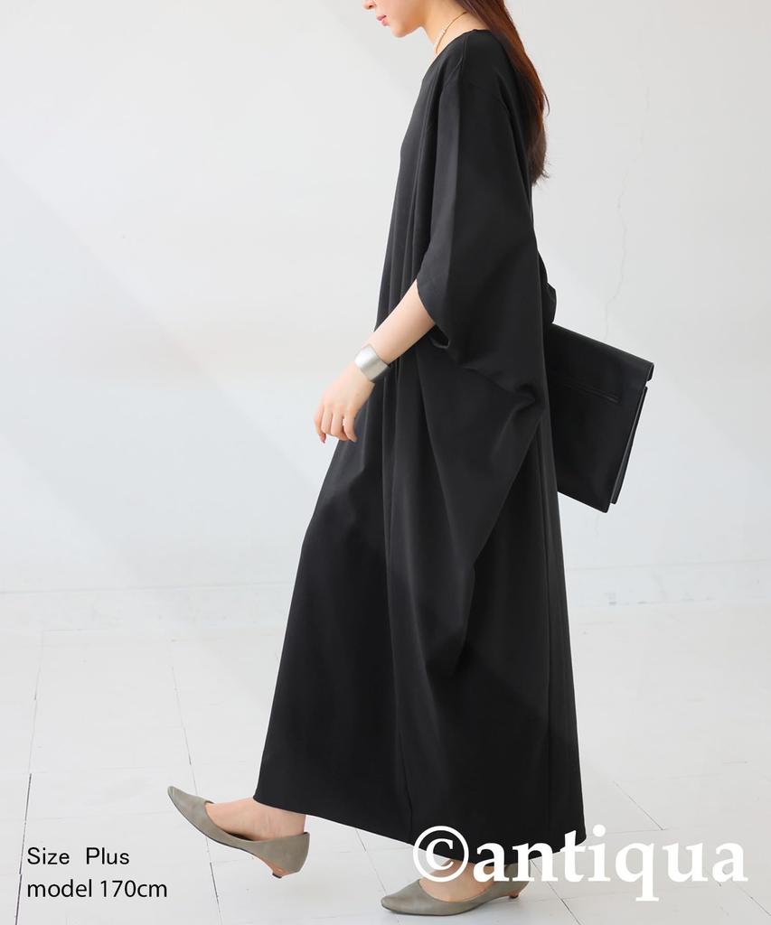 Antiqua Dolman Short Regular Size Women's Dress, Sleeve, (S-L), 05, Black, PN-00471