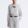 Calvin Klein 1996 Letter Patch Comfortable Crew Neck Long Sleeve Sweatshirt Women sweatshirt Gray QS6942-020