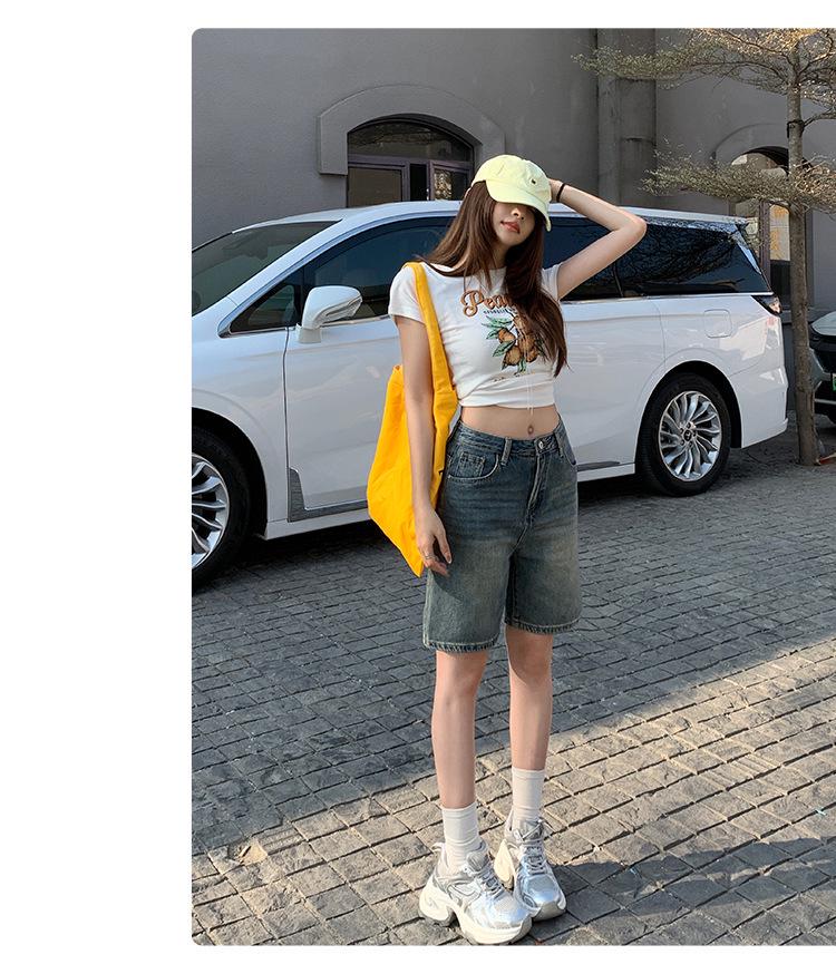 Damen Retro Denim Weite Hosenshorts - Hohe Qualität, Schlankmachend, Gerader Schnitt, Frühjahr/Sommer 2026 Kollektion